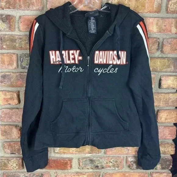 Harley-Davidson black and orange hoodie - Picture 1 of 2